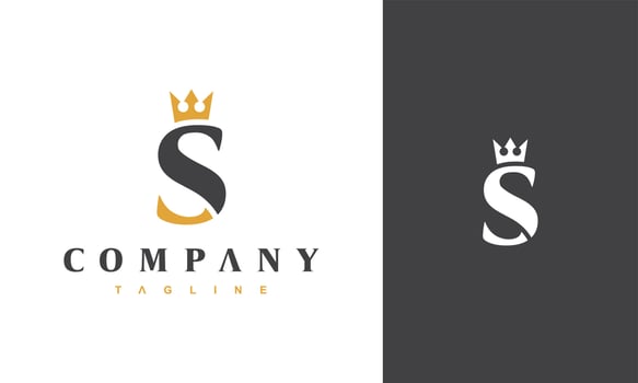 initial S elegant crown logo vector