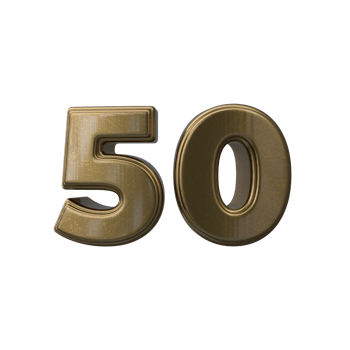 Number 50 3D render transparent background png
