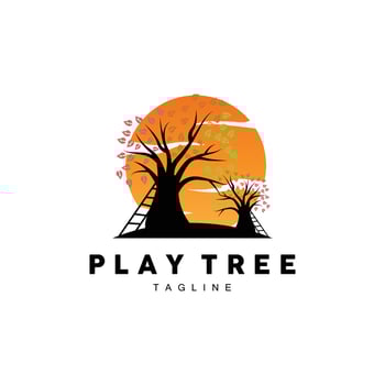 Tree Logo Design, Playground Vector, Education Tree Icon vector