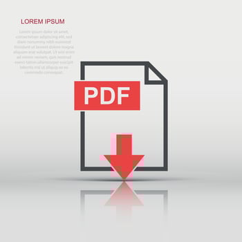 PDF icon in flat style. Document illustration pictogram. File sign business concept. vector