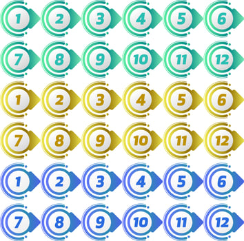 Sequential Arrow Bullet Point vector