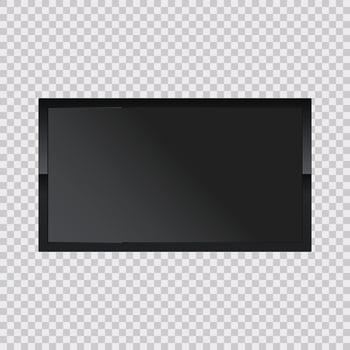 LED TV mockup in 3Ds of Realistic light box. Illuminated lightbox with empty space for design vector