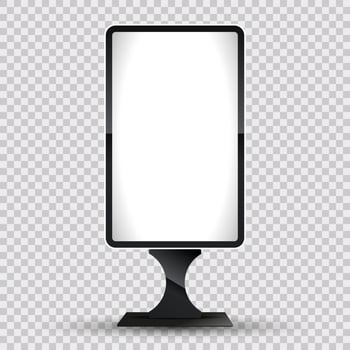 A LED mockup in 3Ds of Realistic light box. Illuminated lightbox with empty space for design. Restaurant, hotel, night club logo presentation. Outdoor signage design vector