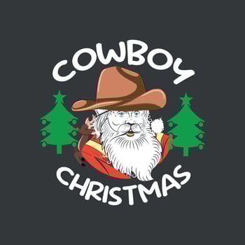 Cowboy Christmas Cute Santa Claus Western Xmas T-Shirt design vector