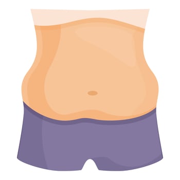 Belly icon cartoon vector. Fat body vector