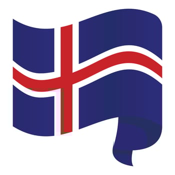 Iceland wind flag icon cartoon vector. Travel city vector