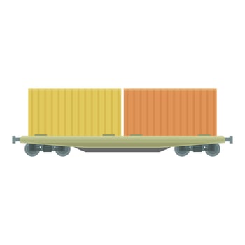 Cargo container icon cartoon vector. Train wagon vector