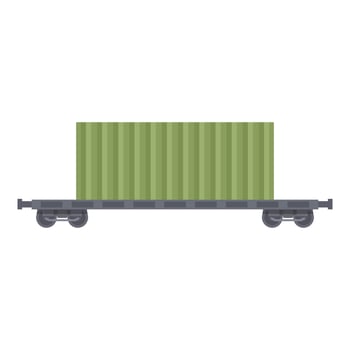 Cargo wagon icon cartoon vector. Train container vector