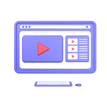 3d illustration video websites on computer object png