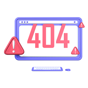 3d illustration problem 404 website object png