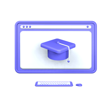 3d illustration graduation on computer object png