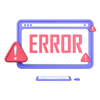 3d illustration computer error object png