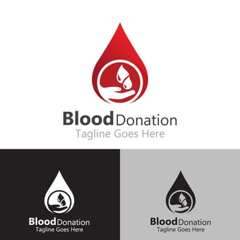 Blood Donation logo or symbol healthy concept template design vector