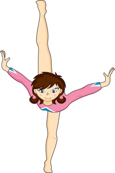 Cute Cartoon Gymnast Gymnastics Sport and Leisure Illustration vector