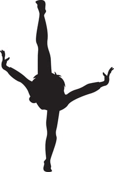 Gymnast in Silhouette Gymnastics Sport and Leisure Illustration vector