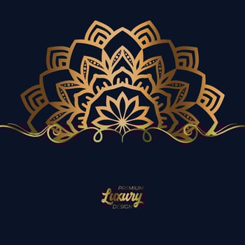 Luxury mandala background with golden arabesque pattern vector