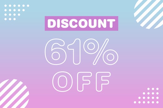 61 percent Sale and discount labels. price off tag icon flat design. vector