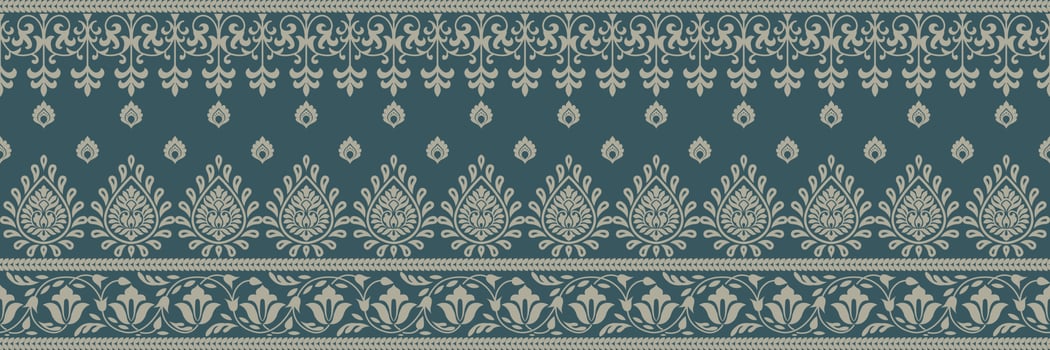 Ethnic pattern. Kerchief Pattern. Silk neck scarf. Bandana Print. Headscarf. Floral vintage style. Indonesian batik. Textile, Fabric, Tile, Clothing. Tribal texture. Vector. Blue, Red, Gold, Yellow. vector