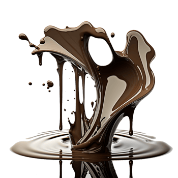 chocolate melted splash element on transparent background , png