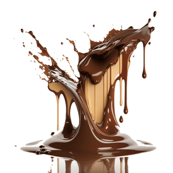 chocolate melted splash element on transparent background , png