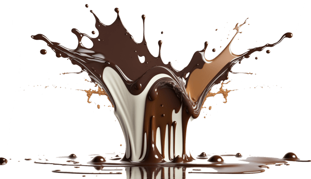 chocolate melted splash element on transparent background , png