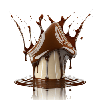 chocolate melted splash element on transparent background , png