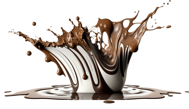 chocolate melted splash element on transparent background , png