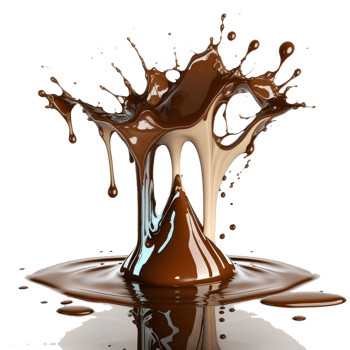chocolate melted splash element on transparent background , png