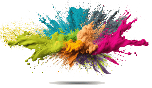 holi powder splash colorful ,colorful powder explosion effect on transparent background , png
