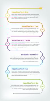 Vertical infographic timeline template for text based presentation vector