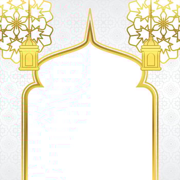Islamic sale poster template with free space for text or image. It has awesome color mandala with dome and lantern ornament. Design for banners, greeting cards, social media and web. vector