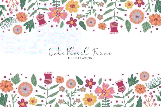 Cute Spring and Summer Flower Frame vector
