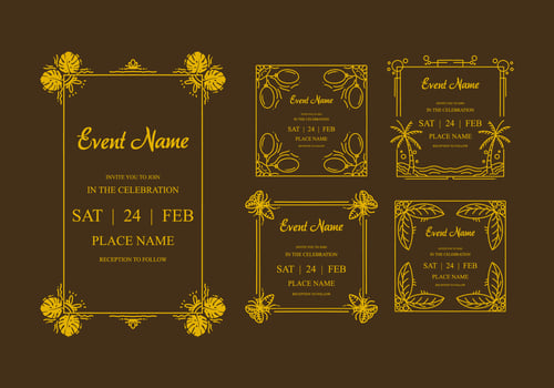 Elegant vintage frame design for invitation card vector