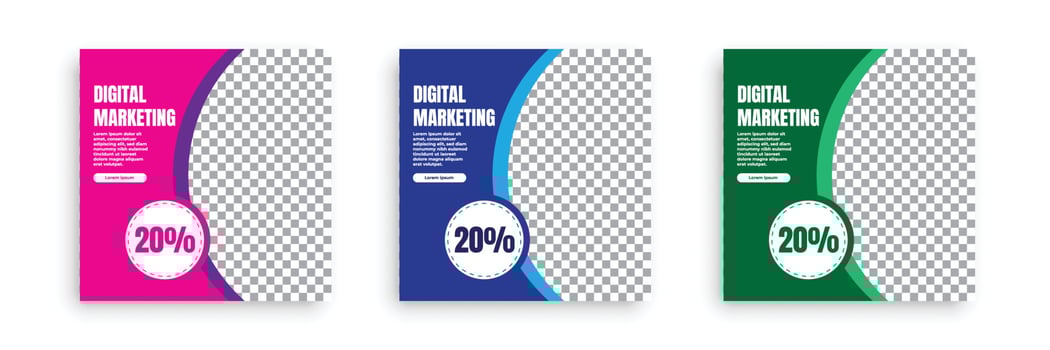 Digital marketing social media post template. vector