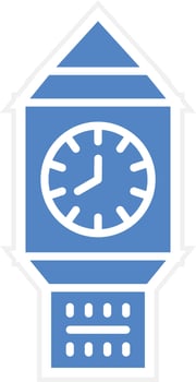 Clock Tower Vector Icon Design