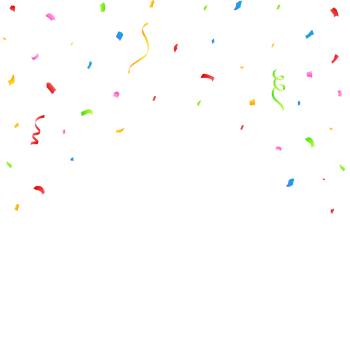 Realistic confetti and tinsel falling PNG background. Simple multicolor confetti PNG element. Colorful confetti isolated on transparent background. Carnival elements. Birthday party celebration.