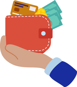 man holding wallet. hand hold wallet with paper money cash png