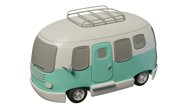Van car 3D. Summer van cute. png