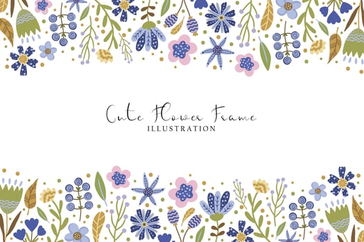 Cute Spring and Summer Flower Frame vector