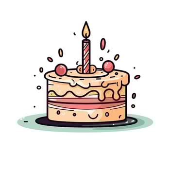 Birthday Cake Vector AI Illustration