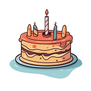 Birthday Cake Vector AI Illustration