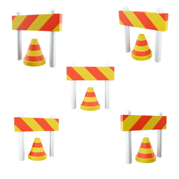 3d rendering under construction concept with stop sign icon set. 3d rendering indicate dangerous places and designate infrastructure facilities different positions icon set. png