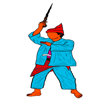 Stand of Malay Nusantara Warrior with hold weapon had blade png