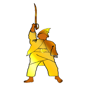 Stand of Malay Nusantara Warrior with hold weapon had blade png