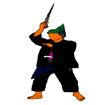 Stand of Malay Nusantara Warrior with hold weapon had blade png