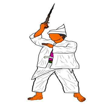 Stand of Malay Nusantara Warrior with hold weapon had blade png