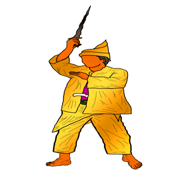 Stand of Malay Nusantara Warrior with hold weapon had blade png