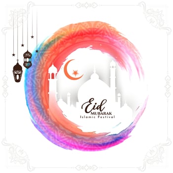 Elegant Eid Mubarak festival celebration Islamic background design vector