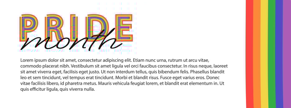 Pride month lgbt background with rainbow flag vector illustration