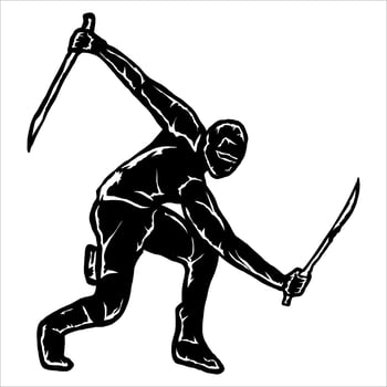 illustration vector of ninja holding sword for logo, icon, postor etc